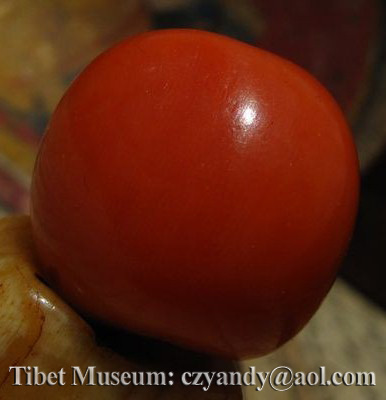 Wonderful Nice Amazing Old Antique Tibetan Gem Pure Coral Bead Plummet 