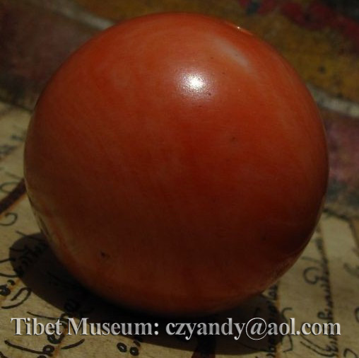 Wonderful Huge Perfect Old Antique Tibetan Gem Pure Coral Bead 