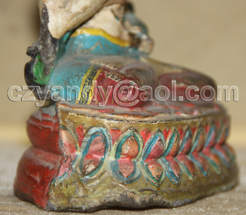 name wonderful amazing old antique tibetan buddhism painted clay tsa