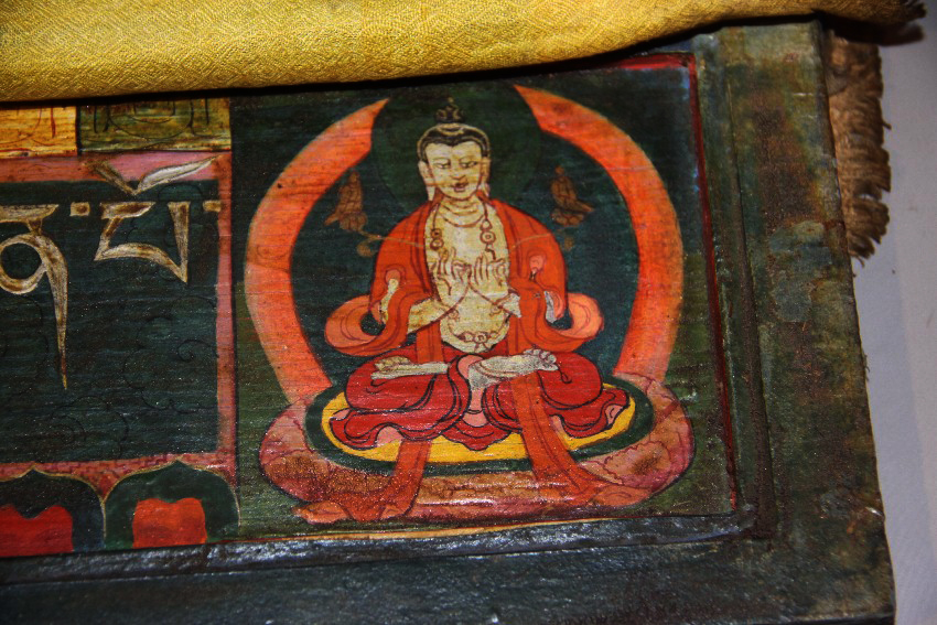 Rare 19th Century Old Antique Tibet Buddhism Painted Thangka Wooden ...