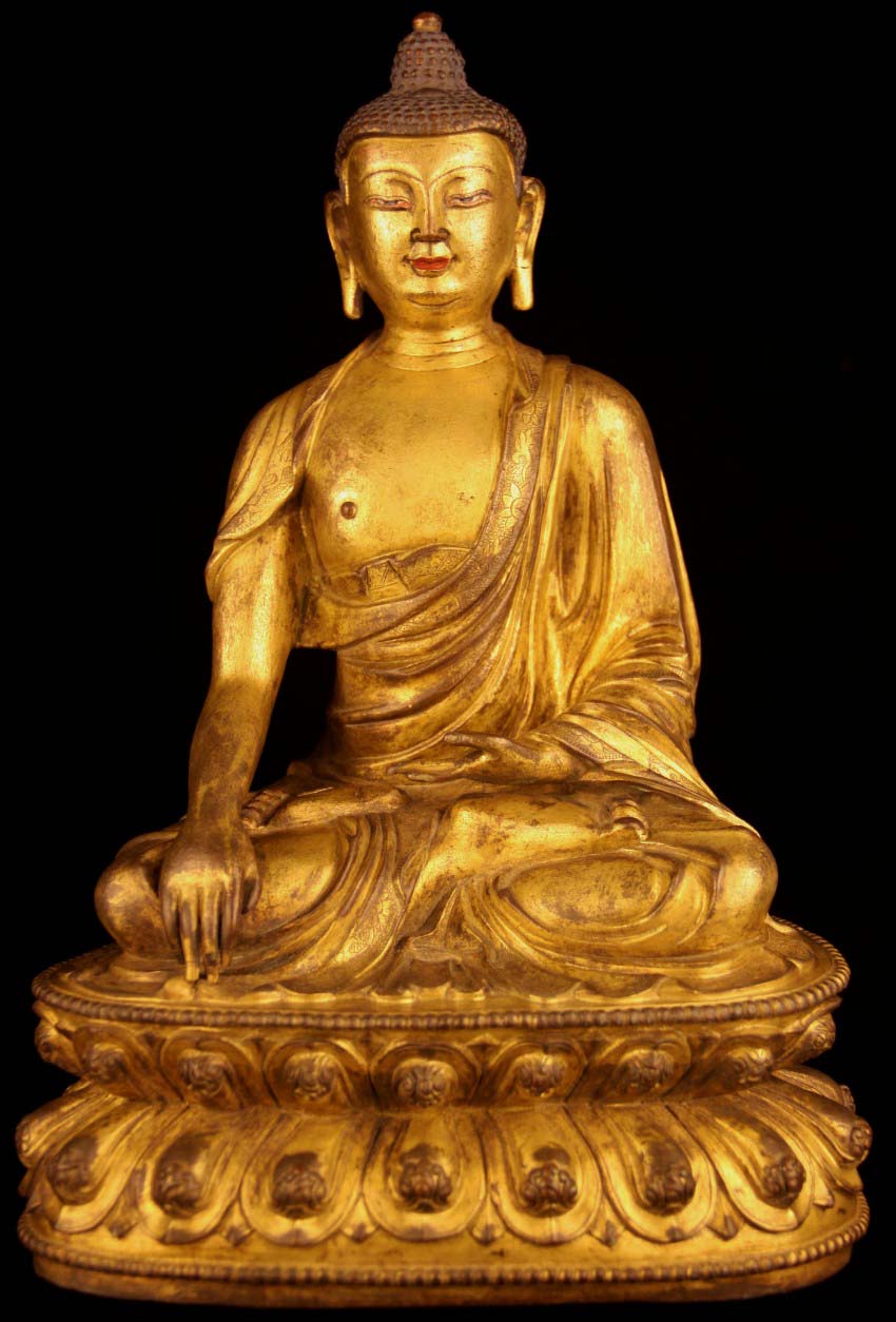 @Old Antique Tibetan Buddhism Gilded Bronze Buddha Statue 