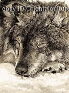 100% Silk thread,Hand Embroidery Kits demi wolf 16  