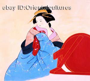 100% Silk thread,Hand Embroidery Kits japanese lady 14  